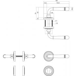 Intersteel Living 1725 deurkruk Emily op rond rozet 7 mm nokken met profielcilindergat plaatje chroom 0016.172505