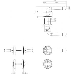 Intersteel Living 1725 deurkruk Emily op rond rozet 7 mm nokken met WC 8 mm chroom 0016.172510