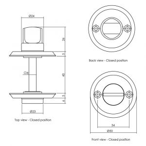 Intersteel Living 3173 WC-sluiting 8 mm diameter 50x5 mm messing verchroomd 0016.317360