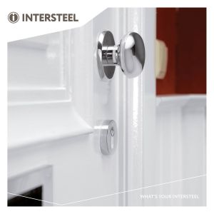 Intersteel Living 3751 SKG3 veiligheids rozet rond met kerntrek beveiliging chroom 0016.375100