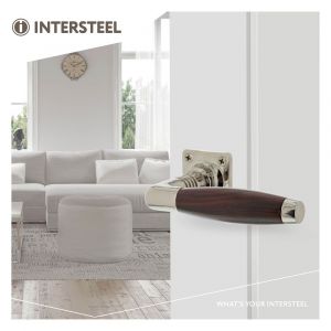 Intersteel Living 0376 deurkruk Ton nikkel palissander met vierkant rozet 0018.037602