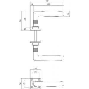 Intersteel Living 0378 deurkruk Ton Basic nikkel met vierkant rozet 0018.037802