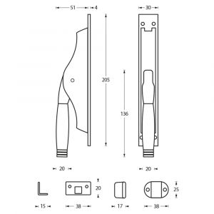 Intersteel Living 5620 pomp-espagnolet Ton 222 nikkel-ebbenhout 0018.562035