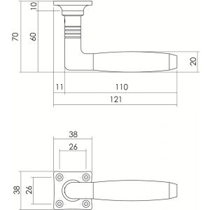 Intersteel Living 0237 deurkruk Ton Basic nikkel mat met vierkant rozet 0019.023702