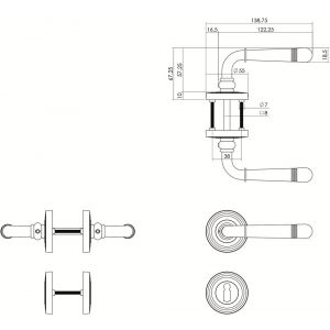 Intersteel Living 1725 deurkruk 1725 Emily op rond rozet 7 mm nokken met sleutelgat plaatje chroom nikkel mat 0019.172503