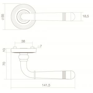 Intersteel Living 1725 deurkruk Emily op rozet oud grijs 0021.172502