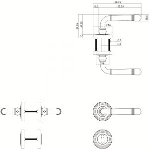 Intersteel Living 1725 deurkruk Emily op rozet met sleutel plaatje oud grijs 0021.172503