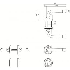 Intersteel Living 1725 deurkruk Emily op rozet met PC plaatje oud grijs 0021.172505