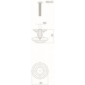 Intersteel Living 8477 meubelknop punt-cylindrisch 30 mm grijs 0021.847741