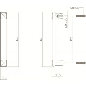 Intersteel Living 8756 meubelgreep kruis grijs 0021.875610