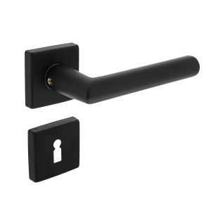 Intersteel Living 0058 deurkruk Broome op rozet 50x50x10 mm met 7 mm nokken met sleutelplaatje zwart 0023.005803