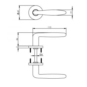 Intersteel Living 0200 deurkruk Phobos op rozet mat zwart 0023.020002