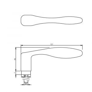 Intersteel 0201 deurkruk Banaan mat zwart 0023.020100