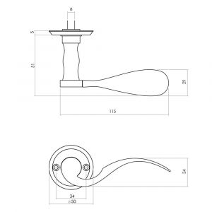 Intersteel Living 0292 deurkruk Lepel met rozet diameter 50x5 mm schroefgat mat zwart 0023.029202