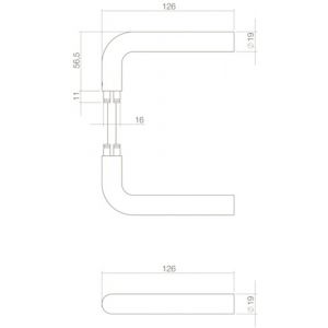 Intersteel Living 0570 deurkruk Luzern recht RVS mat zwart 0023.057000