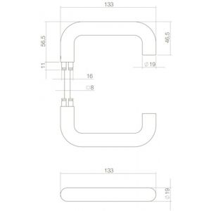 Intersteel Living 0573 deurkruk Bern rond RVS mat zwart 0023.057300