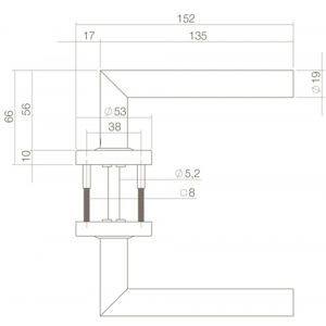 Intersteel Living 0583 deurkruk Jura op ronde rozet met ring met veer RVS mat zwart 0023.058302