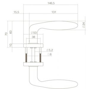 Intersteel Living 0587 deurkruk Jupiter op ronde rozet met ring met veer RVS-mat zwart 0023.058702