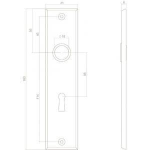 Intersteel Living 2568 kortschild rechthoekig sleutelgat 56 mm zwart 0023.256824