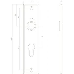 Intersteel Living 2568 kortschild rechthoekig profielcilindergat 55 mm zwart 0023.256829