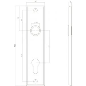 Intersteel Living 2568 kortschild rechthoekig profielcilindergat 72 mm zwart 0023.256836