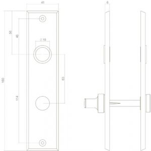 Intersteel Living 2568 kortschild rechthoekig WC 63/8 mm mat zwart 0023.256865