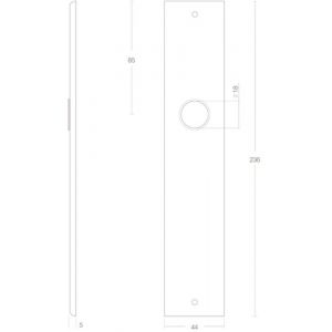 Intersteel Living 2577 langschild rechthoekig blind mat zwart 0023.257711