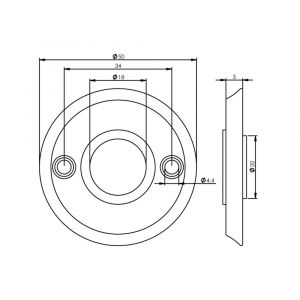 Intersteel 3173 rozet diameter 50x5 mm messing zwart 0023.317304