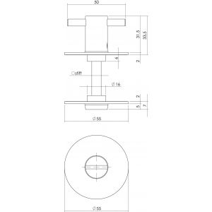 Intersteel Living 3403 WC sluiting 5 mm renovatie zelfklevend diameter 55x2 mm RVS-zwart 0023.340357
