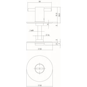 Intersteel Living 3403 WC sluiting 8 mm renovatie zelfklevend diameter 55x2 mm RVS-zwart 0023.340360
