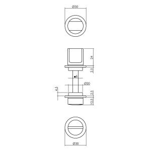 Intersteel Living 3438 WC-sluiting 8 mm minimalistisch zelfklevend diameter 30x2,5 mm RVS zwart 0023.343860