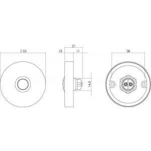 Intersteel Living 3990 beldrukker rond verdekt diameter 53x10 mm RVS-mat zwart 0023.399040