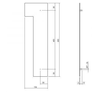 Intersteel Living 4021 huisnummer 1 XXL hoogte 500 mm RVS-mat zwart 0023.402121