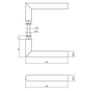 Intersteel Living 4057 set achterdeurbeslag rond deurkruk Jura met massieve rozetten RVS mat zwart 0023.405710