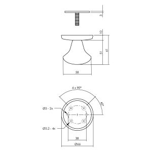 Intersteel Living 4057 set voordeurbeslag rond voordeurknop SKG rozetten beldrukker briefplaat tochtklep en deurkruk-rozet RVS zwart 0023.405735