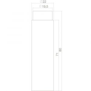 Intersteel Living 4421 deurstop wandmontage diameter 22x80 mm zwart 0023.442140