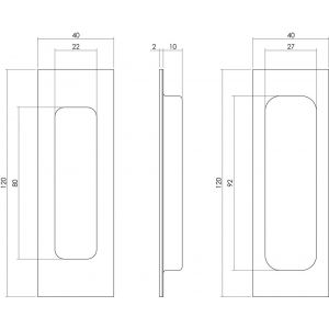 Intersteel Living 4476 schuifdeurkom rechthoek 120x40 mm blind zwart 0023.447691