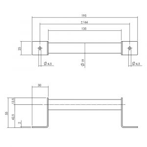 Intersteel Living 4501 handgreep 195 mm ronde greep voor schuifdeur zwart 0023.450108