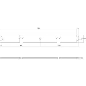 Intersteel Living 4501 tussenrail 90 cm voor schuifdeursysteem inclusief bevestigingsset mat zwart 0023.450114