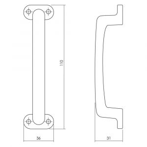 Intersteel Living 5615 handgreep 777 110 mm mat zwart 0023.561590