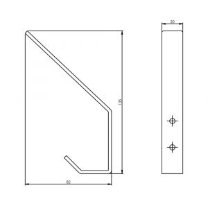 Intersteel Living 6950 kapstokhaak 695010 gebogen zwart 0023.695010