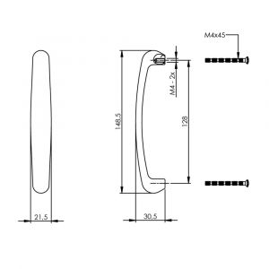 Intersteel Living 8753 meubelgreep met bolle voet 128 mm mat zwart 0023.875310