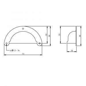 Intersteel Living 8810 schelpgreep 73x33 mm zwart 0023.881040