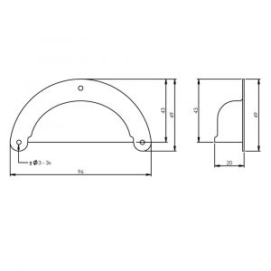 Intersteel Living 8810 schelpgreep 96x43 mm zwart 0023.881041