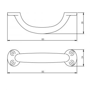 Intersteel Living 8811 meubelgreep geperst 85 mm zwart 0023.881100