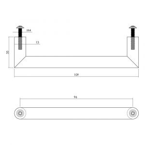 Intersteel Living 8926 meubelgreep Hoek 90 graden diameter 13x109 mm boormaat 96 mm zwart 0023.892651