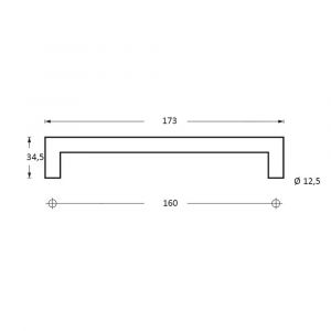 Intersteel Living 8926 meubelgreep Hoek 90 graden diameter 13x173 mm boormaat 160 mm zwart 0023.892653