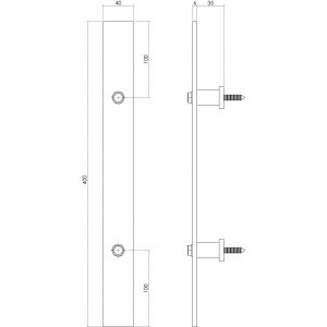 Intersteel Living 4501 deurgreep plat 400 mm x 40 mm voor schuifdeur antiek finish 0025.450111