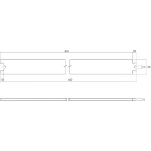 Intersteel Living 4501 tussenrail 45 cm voor schuifdeursysteem inclusief bevestigingsset antiek finish 0025.450113