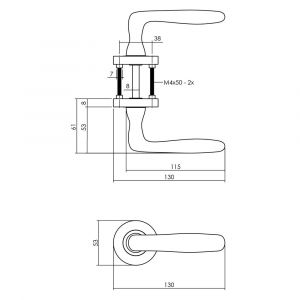 Intersteel Living 1692 deurkruk Bjorn op ronde rozet 52x10 mm met nokken wit 0027.169202